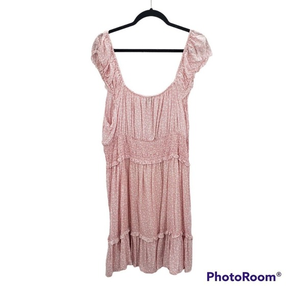 Rue21 animal print dress womens plus size 3x off shoulder cinched waist pink - Picture 14 of 14